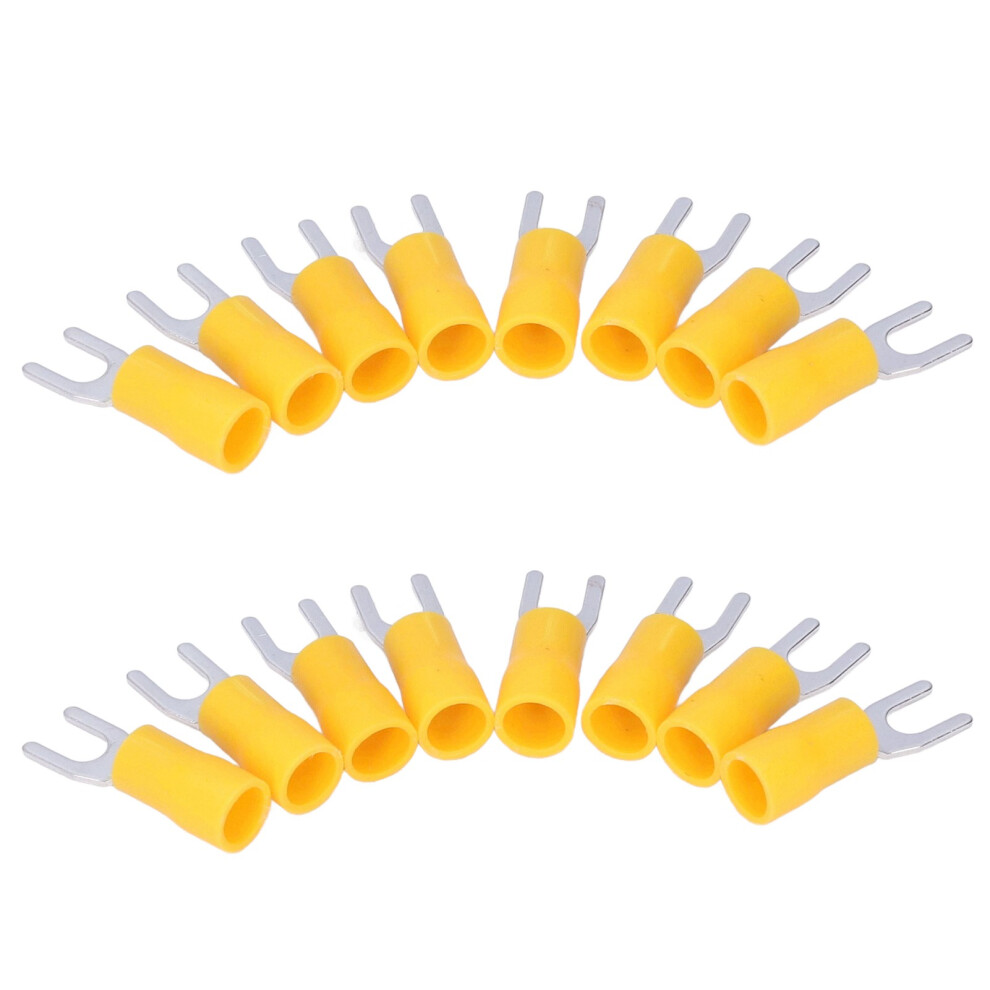 Insulated Spade Fork Wire Connectors 50Pcs 12Â10Awg Sv5.5â4 Yellow Crimp 8481357767099