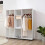 Homcom HOMCOM Mobile Double Open Wardrobe w/ Clothes Hanging Rail Colthing White 1