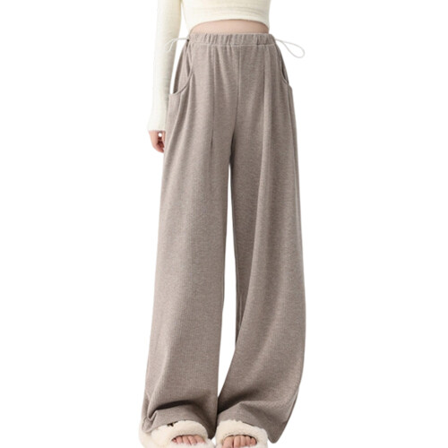 Umstandshose aus Polyester mit geradem-Haferflockenfarbe XL