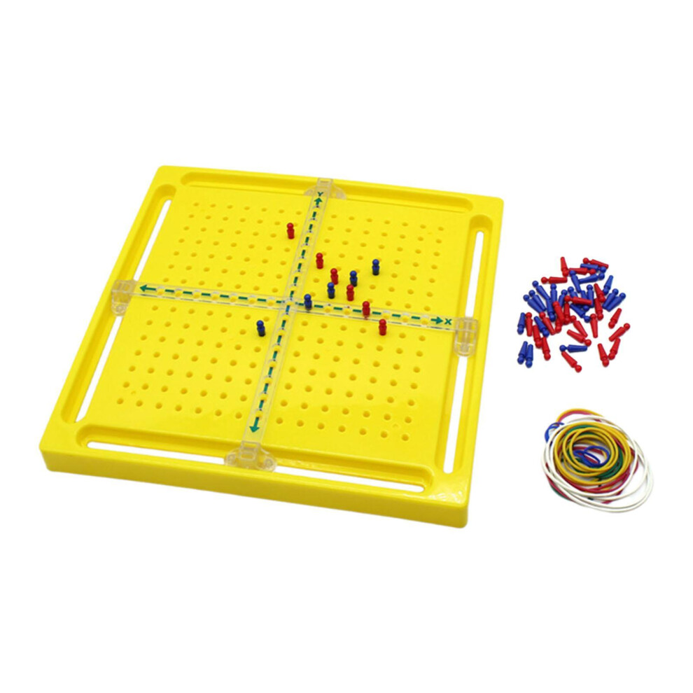 Yellow Interactive Learning Math Teaching Tool Wooden Geoboards Set-image-OPC-PMQBKBF-NEW