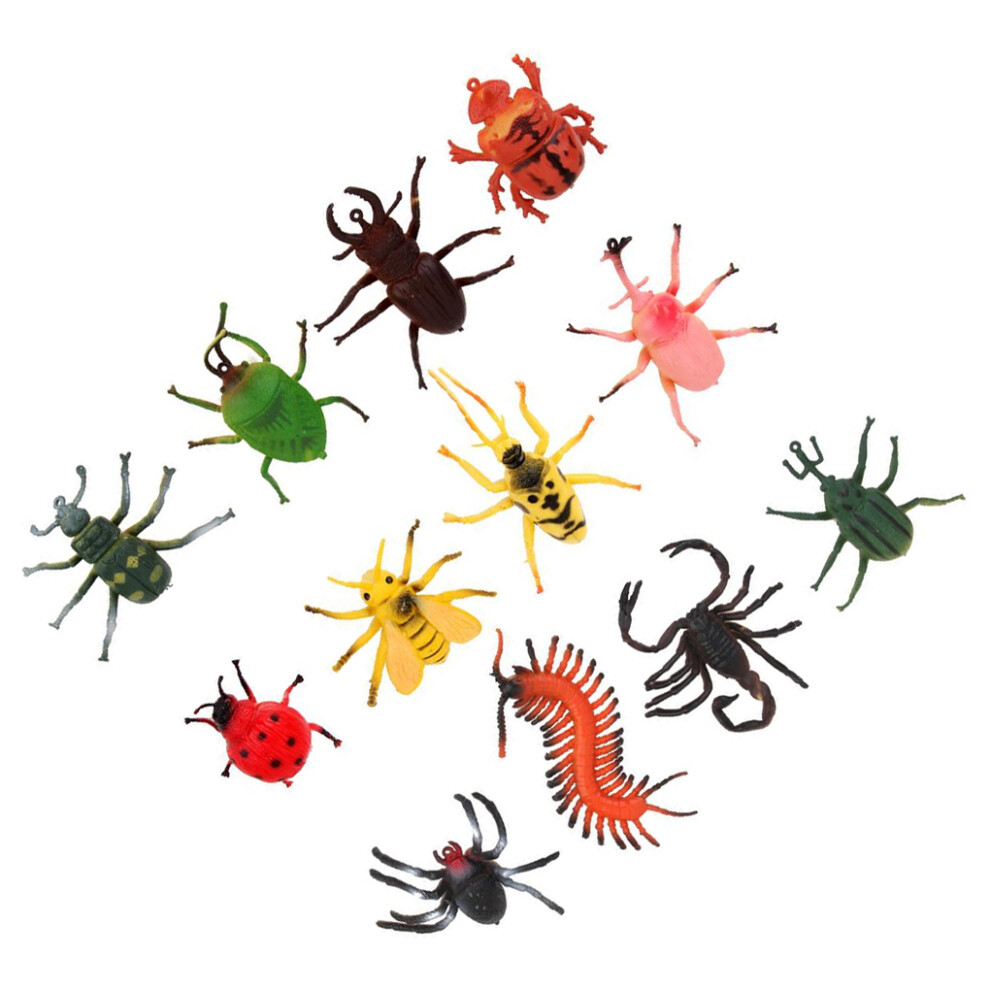 Colorful 12Pcs Fake Insects Pretented Trick Play Toy Figures Dinosaur-image-OPC-PMQBP8F-NEW
