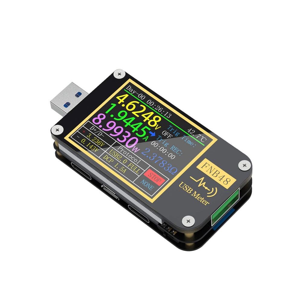 Fnb48 Pd Trigger Voltmeter Amperemeter Usb Tester For Battery Capacity Test And Quick Charge Protocol Testing Bluetooth 9339159975459