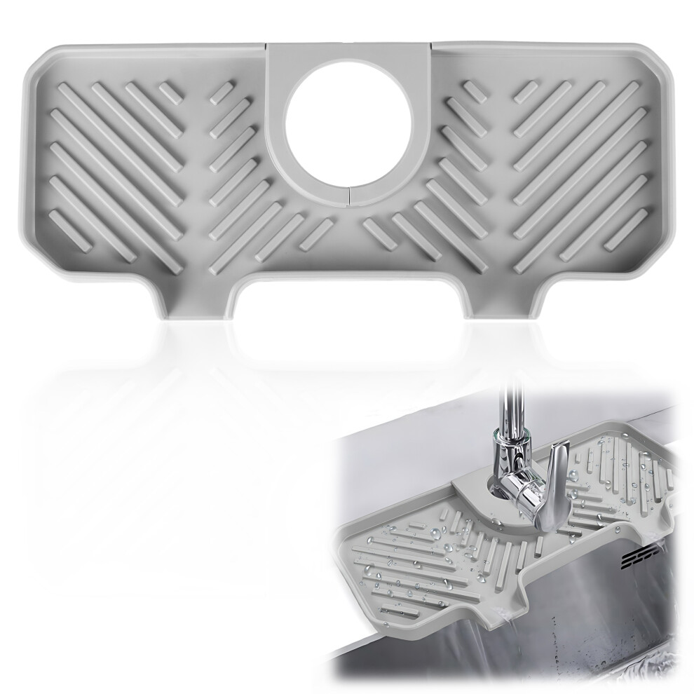 (gray) Easy To Clean Silicone Sink Faucet Spatter Guard For Maintenance Made-image-OPC-PMQBTNT-NEW