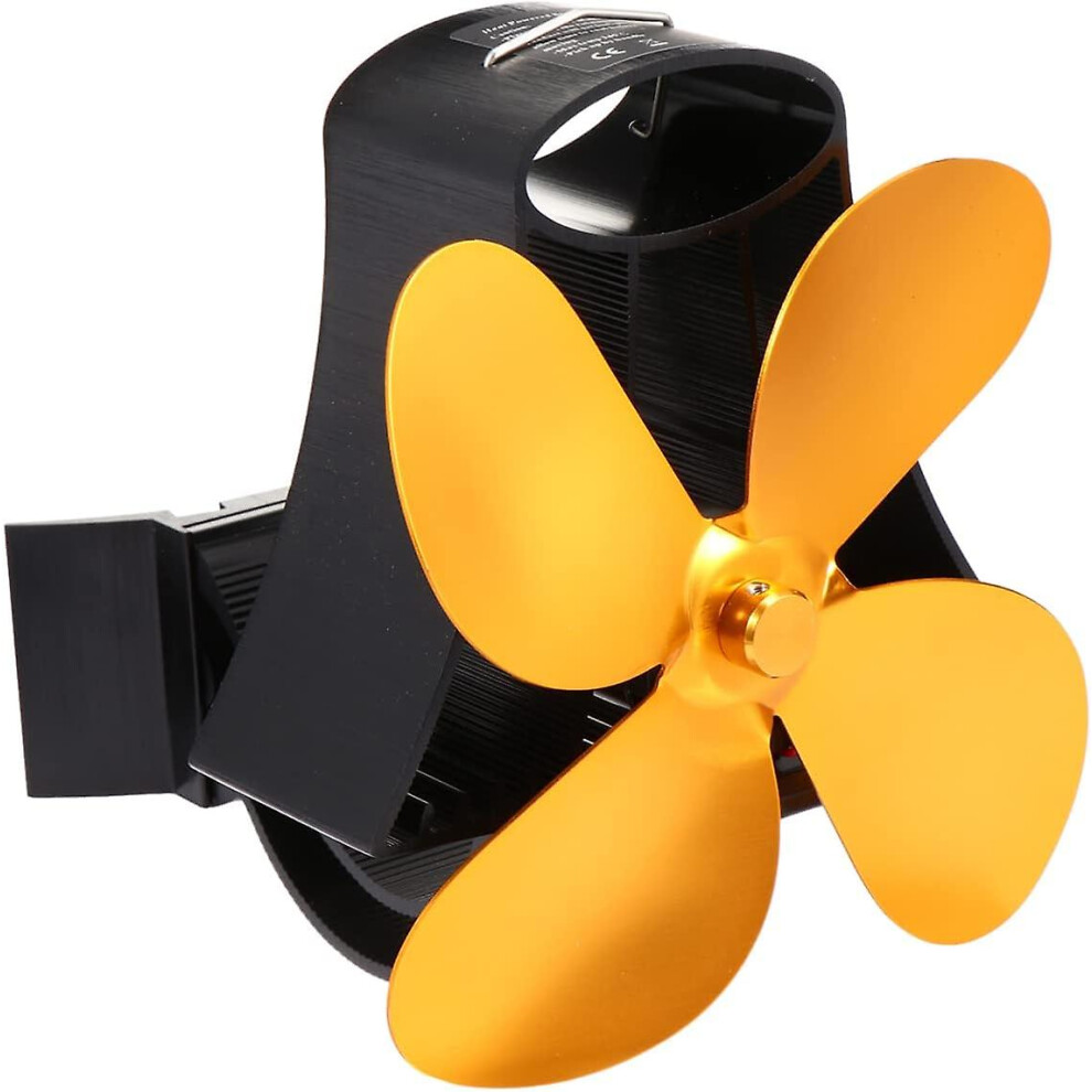 Kikidex (As Show, One Size) 4 Blade Fireplace Fan, Thermal Fan For Wood Stove, Save Firewood