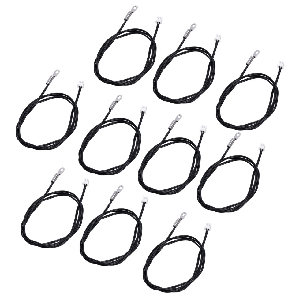 10Pcs NTC Thermistor Probe 50K B3950, 1m Cold Pressed Connector