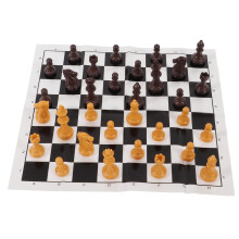 Portable International Chess Set with Board for Camping & Travel, 25.2x24.7cm