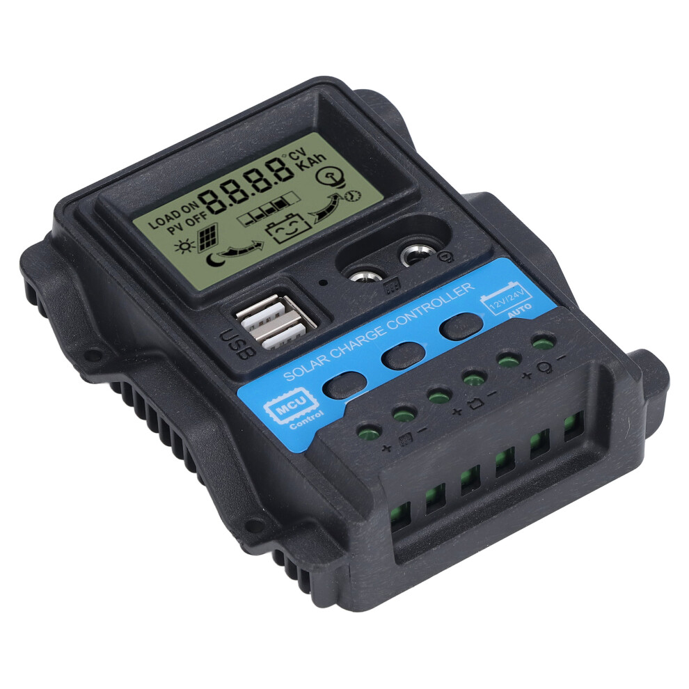 K1688 Solar Charge Controller 10A 130W 12V/24V Lcd Dual Usb Blue 9321357771360