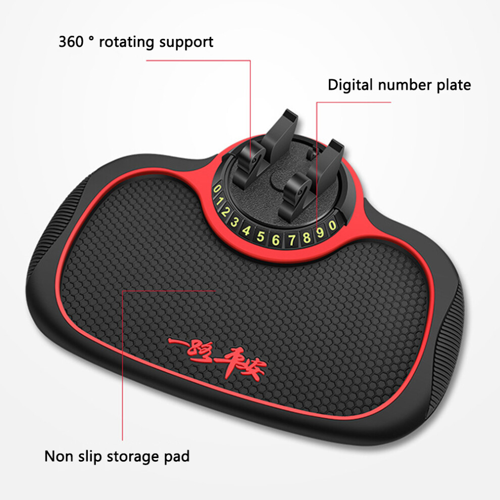 Non Slip Car Phone Pad 360 Rotating Holder Dashboard Anti Slip Rubber Mat 4651357772612