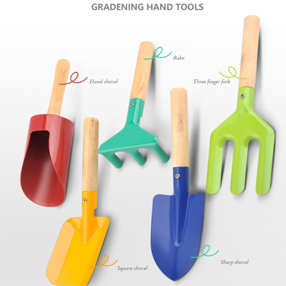 Brightly Colored 5Pcs Kids Garden Tools with Soft Gloves-image-OPC-PMQCM8Q-NEW