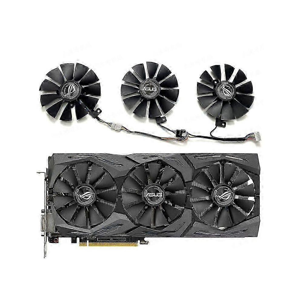 Kikidex (As Show, One Size) Cooling Fan Graphics Card Fan For Asus Rog Strix Gtx1060 1070 1080Ti (1Pc 4Pin + 1Pc 5Pin +1Pc 6Pin)