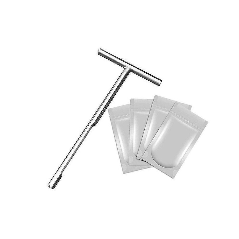 Kikidex (As Show, One Size) Soil Probe With Small Soil Sampling Bag, Soil Sampling Probe Pole, Ground Probe For Soil Testing Sampling