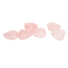 6 pezzi di quarzo rosa a forma di cuore 2 x 2 x 1 cm pietre