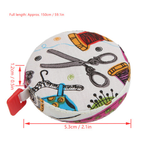 2Pcs Soft Tape Measure, Easy Read Round Button, Portable Sewing Tool 2