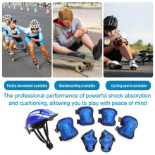 7Pcs Kids Helmet Set Knee Elbow Wrist Guards for Biking & Skating