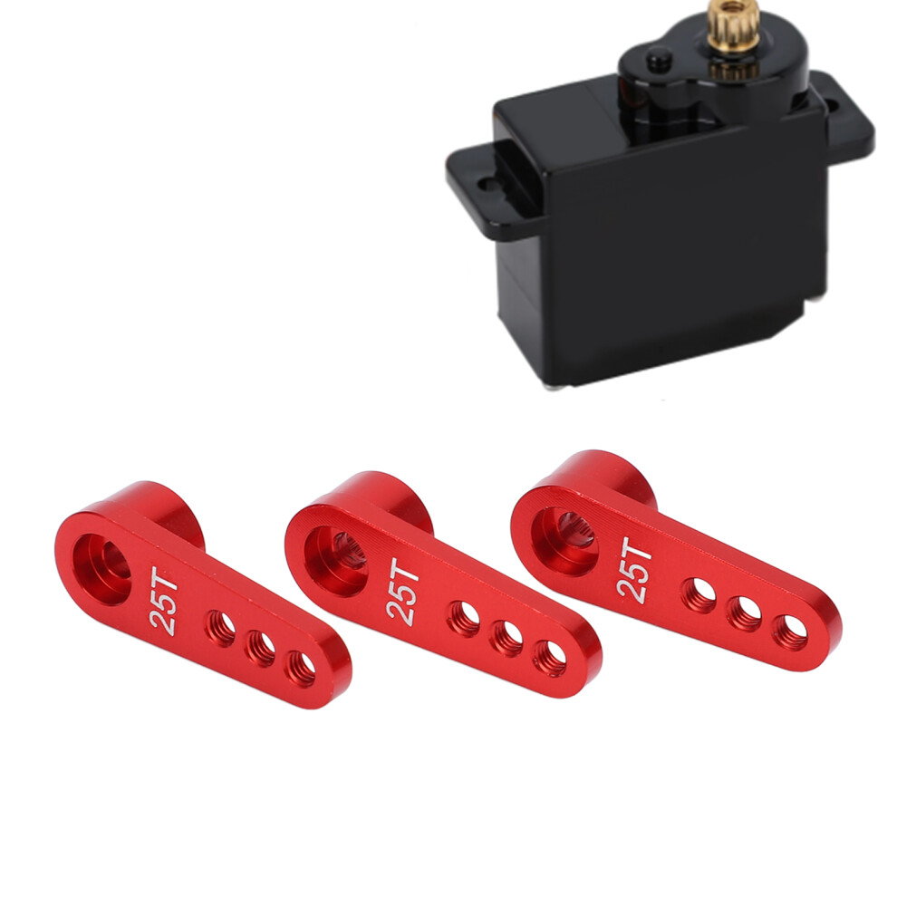 3Pcs.anodized 25T Aluminum Servo Horns For 1/8 1/10 Rc Model Red 4291357775543