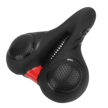 Sella da bici ergonomica in pelle PU Nero/Rosso