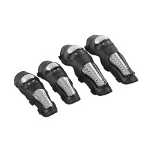 Silver Black Motorcycle Knee & Elbow Guards, EVA Steel, Protective Gear