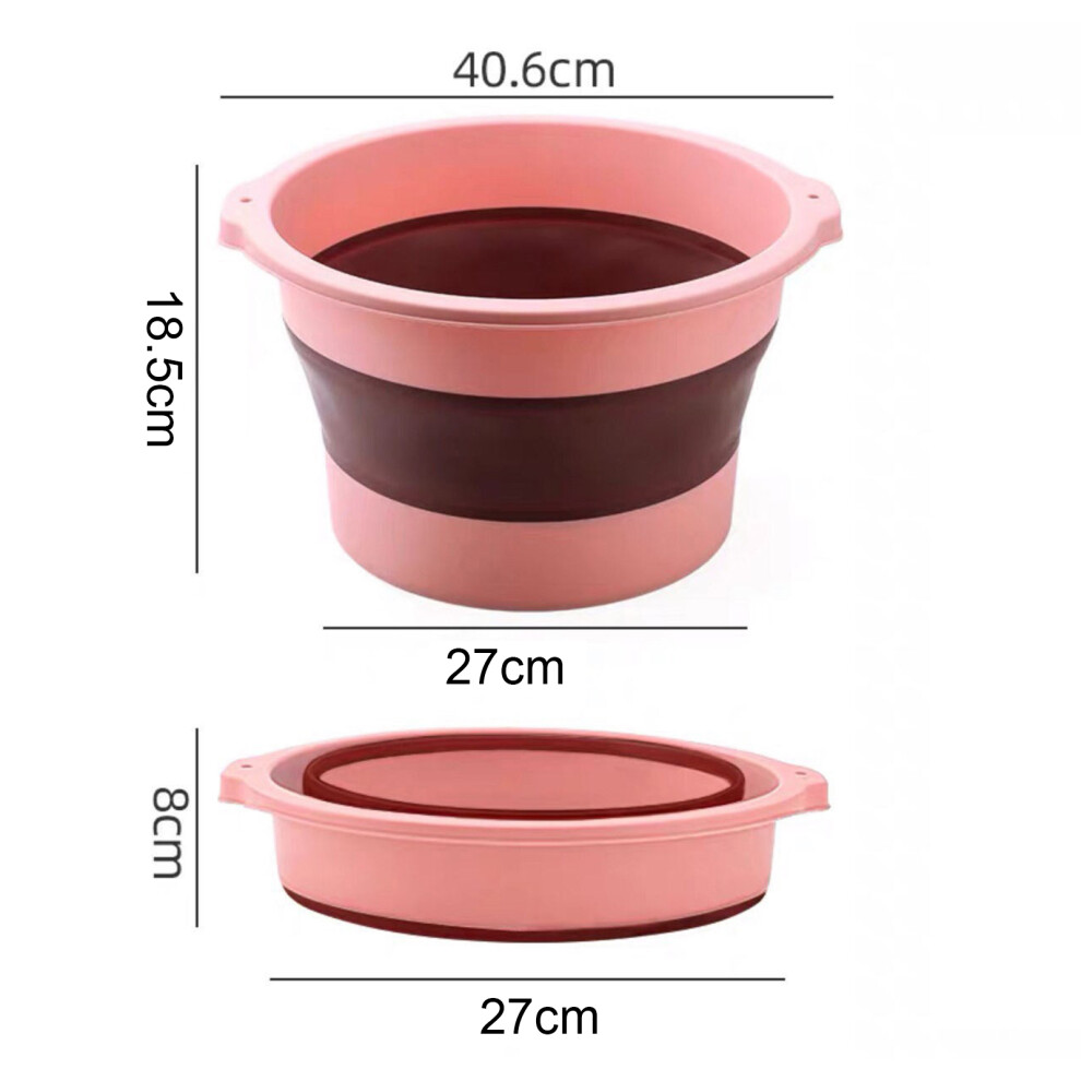 Lightweight Foldable Pink Foot Basin, Large Water Capacity, 40.6x27x18.5cm-image-OPC-PMQCPPC-NEW