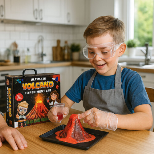STEM Volcano Experiment Kit Fun Educational Science Toy for Kids with Mold Book 1