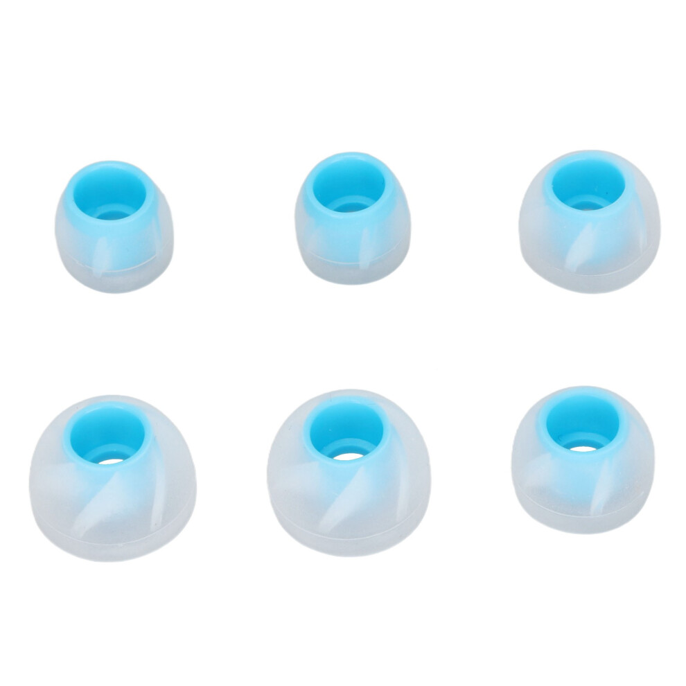 6 Pcs Silicone Ear Tips For Earphones 4.5-6.5Mm & Clear Blue 4921357778588