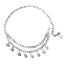 Decorative Two Layer Vintage Waist Chain Fringe Tassels-white k
