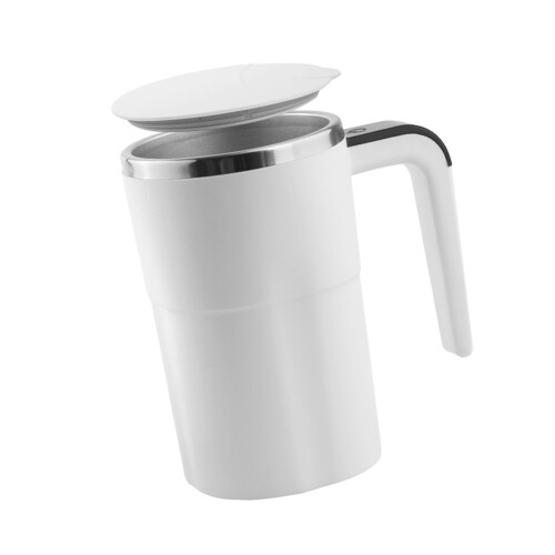 380ML Stirring Mug USB Rechargeable Stainless Steel-White