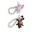 Stylish Rabbit Cherry Charm Detachable Keychain Pearls-White 2
