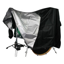 (As show, One size) Drum Set Cover - Premium Black Waterproof 420D Oxford Fabric with Silver Coating - Anti UV-Rays Pro