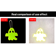 12 Stück reflektierende PVC-Tasche-Anhänger, 6x6 cm, Sicherheitsanhänger für nächtliches Laufen, Radfahren