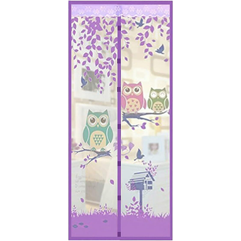 Kikidex (As Show, One Size) Ruick Magnetic Door Anti-Mosquito Screen 100 X 210 Cm Automatically Mesh (, Owl) Mauve