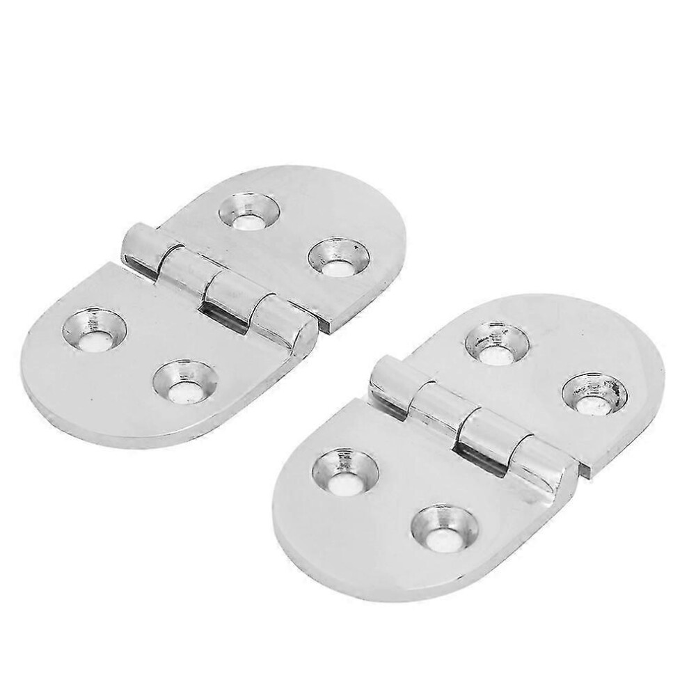 (As show, One size) 2Pcs Thickened Stainless Steel 4 Holes Hinge Boat Deck Door Accessories 76*38*3.3mm