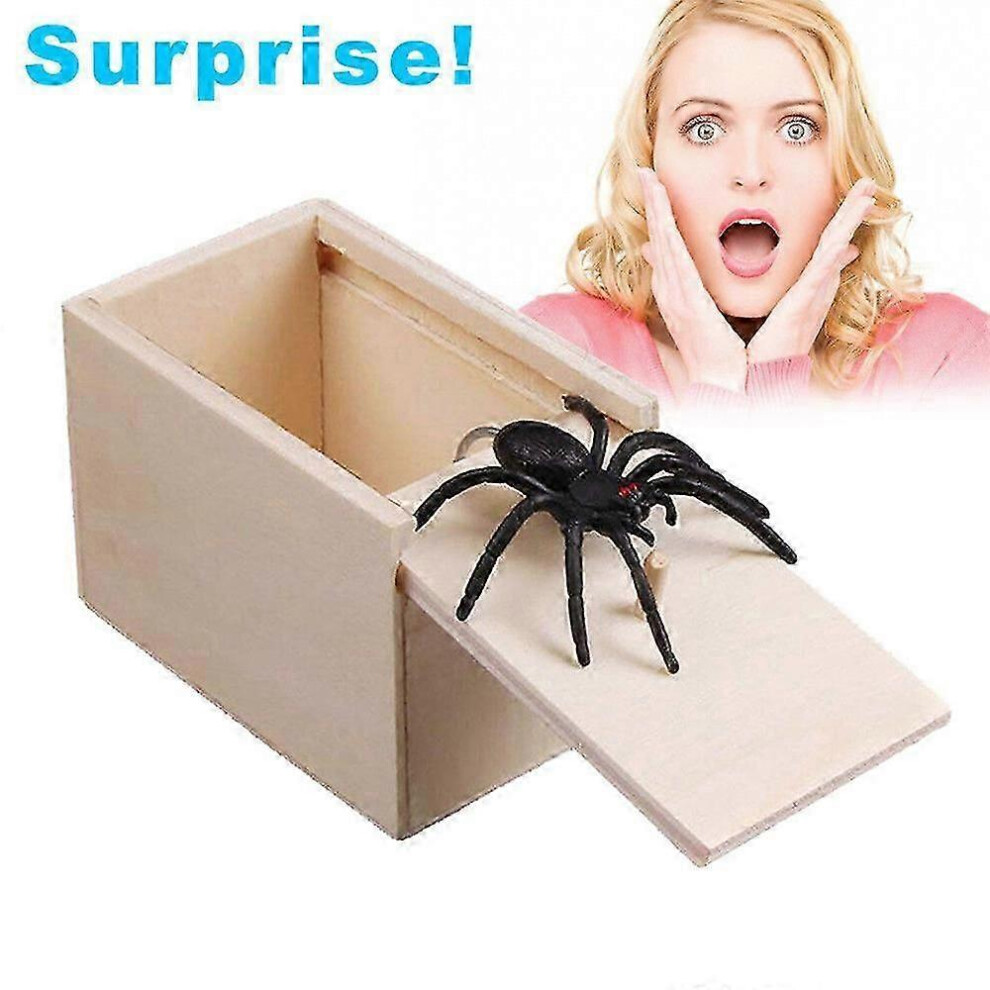 Kikidex (As Show, One Size) Spider In A Box Prank Toy Play Gag Joke Scare Fake Spider Hidden Gift
