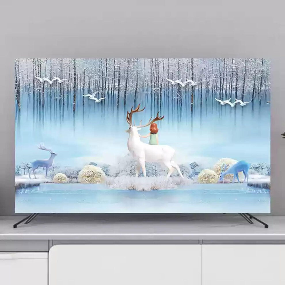 Tv Screen Protector Cover For 32-85 Inch Tv Or Computer Monitor Dust Cover Cloth Landscape Flowers Print 80 Inch Height 9354506675714