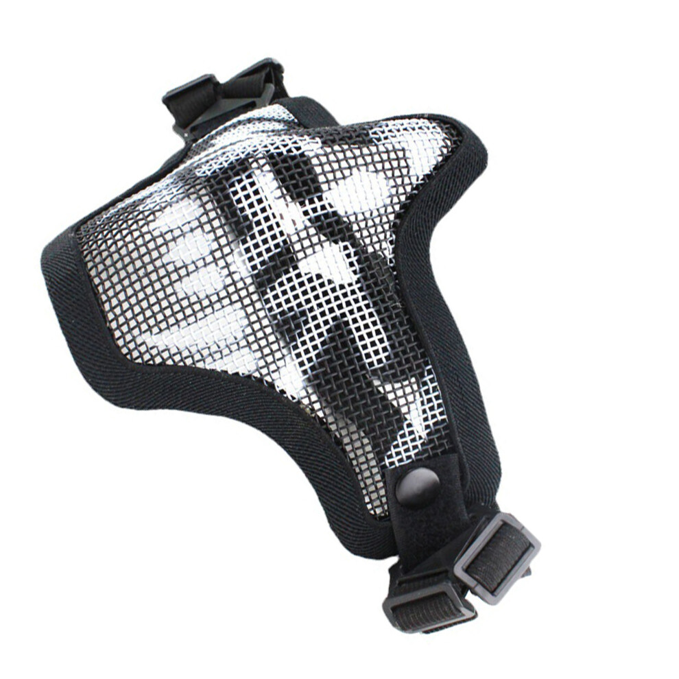 Adult Size Metal Mesh Protective Half Face Mask With Skull Jaw Adult-image-OPC-PMQDCJD-NEW