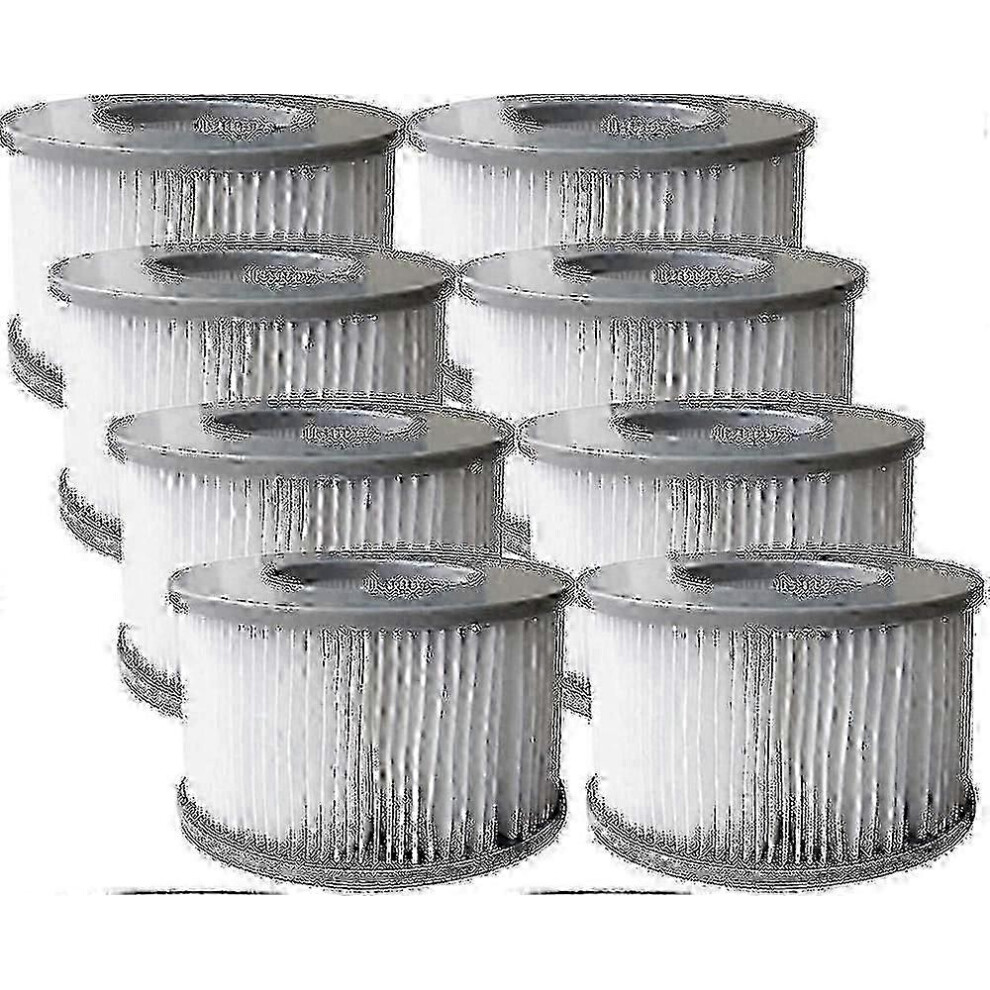 Kikidex (As Show, One Size) Set Of 8 Replacement Filters For Mspa Inflatable Pool And Jacuzzi