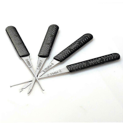 (As show, One size) 12 Pcs Lock Broken Key Extractor Removal Hooks Needle Automatic Locksmith Tool Set Key Removal Extractor Tools Kits 1