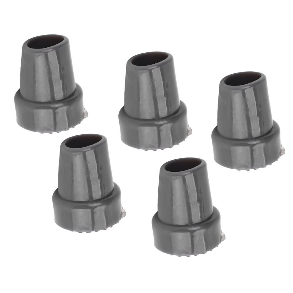 Grey 5X 22Mm Cane Tips Nonslip Rubber With Tire Texture Translucent 7/8In