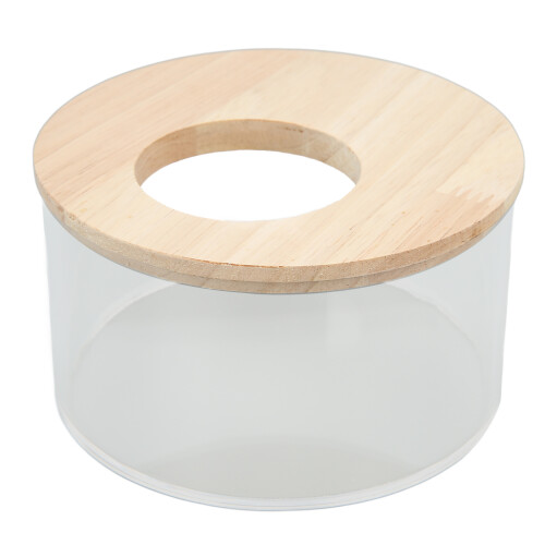 Small Round Acrylic Hamster Sand Bathtub for Bathing, Transparent 1