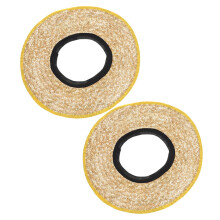 2 schutzhelm-sonnenschutz aus stroh für bauarbeiter