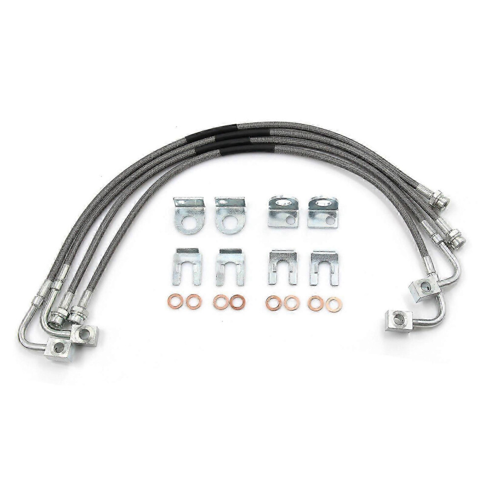Kikidex (As Show, One Size) Stainless Brake Lines Replacement For Jeep Wrangler Jk 2007-2018 - 89716