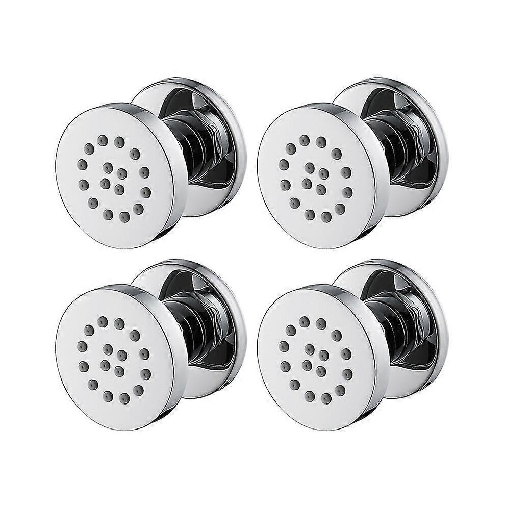 Kikidex (As Show, One Size) Round Shower Body Jet Sparyer Massage Spa Rain Showerhead Side Wall Mount Shower Sprayer, Chrome, 4
