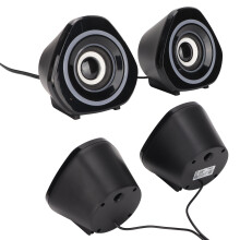 Mini altoparlante USB da tavolo a 2 canali, 3 W, nero con LED