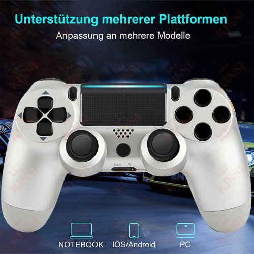 Draadloze gamepad, voor PS4Compatibel met PS4Controller Zilver 2
