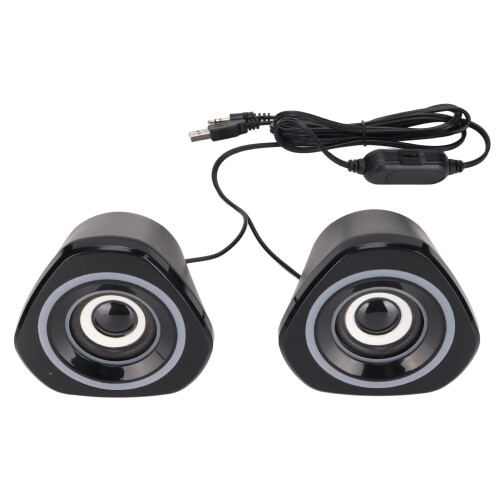 Petits haut-parleurs de bureau USB noirs standard 3W 2CH 1