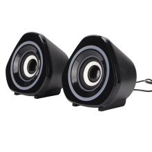 Altavoz de escritorio alimentado por USB 3 W 2.0 canales LED negro/azul