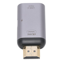 Adaptador dorado USB-C hembra a HDMI macho 4K 100 W PD