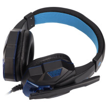 SOYTO SY830MV Gaming-Headset, 40-mm-Lautsprecher, verstellbares Mikrofon, USB & 3,5-mm-Anschluss, Schwarz-Blau