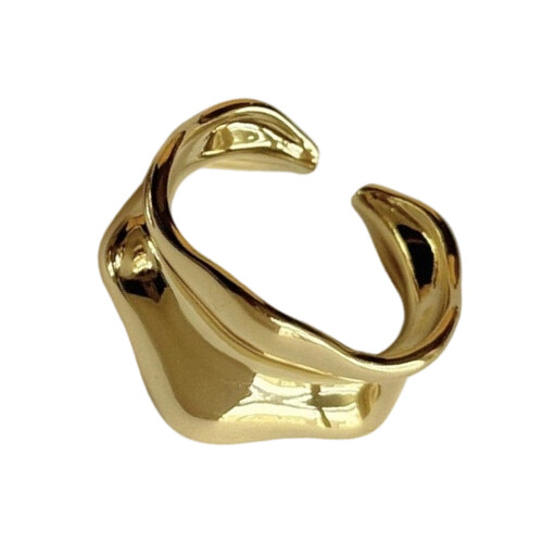 Koreanischer Kaltton-Ring, glänzende Oberflächen,-Goldfarben
