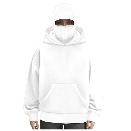 Unisex dames-pullover-casual, warm sweatshirt met-Witte S