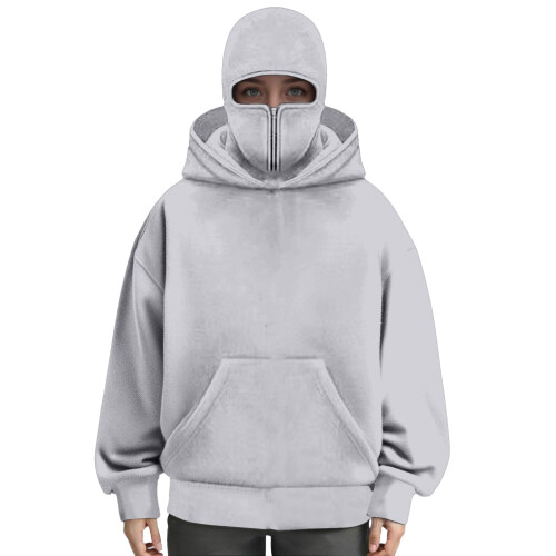 Unisex dames-pullover-casual, warm sweatshirt met-lichtgrijs L